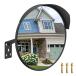 Round Convex Mirror with Brim and Bracket for indoor outdoor Use 160° Wide