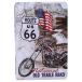  искусство мотоцикл Harley route 66 жестяная пластина табличка модный 