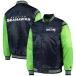 NFLsi- Hawk s жакет атлас жакет Enforcer Varsity Jacket жакет STARTER колледж темно-синий neon зеленый 2212fsg