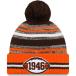 NFL Brown z вязаная шапка 2021 боковой линия Historic Pom Cuffed Knit Hat вязаная шапка New Era /New Era Brown orange 