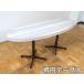 [ used ] business use ellipse table W1300×D500×H550mm wood grain desk low table runner table X legs black eat and drink shop coffee shop Cafe circle round shape 