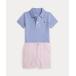 POLO RALPH LAUREN / Polo Ralph Lauren ( baby ) оскфорд сетка рубашка-поло &amp; полоса do шорты 