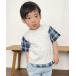 COMME CA ISM / Comme Ca Ism футбол проверка поддельный Layered короткий рукав футболка ( baby размер )