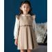 BeBe Petits Pois Vert / �x�x �v�` �|�� ���F�[�� �t�����t���^�b�N���{���|�C���g�W�����p�[�X�J�[�g(95~150cm)