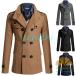  пальто мужской бизнес осень-зима тренчкот Пальто Честерфилд длинное пальто внешний длинный рукав .. воротник большой размер тонкий одноцветный casual защищающий от холода модный джентльмен 