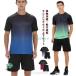  спорт одежда тонкий . вода скорость . мужской бег одежда верх и низ в комплекте короткий хлеб верх и низ 2 позиций комплект лето короткий рукав шорты контакт охлаждающий верх и низ в комплекте легкий ka