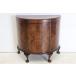 sb-1 1930 period England made antique creel to Lien style walnut bowl black u foot half moon sideboard storage furniture 