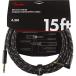 Fender USA [ половина период подведение счетов распродажа ] Deluxe Series Instrument Cable, Straight/Angle, 15' Black Tweed(#0990820085)