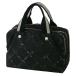 * Miura * Chanel CHANEL старый путешествие линия Mini Boston ручная сумочка черный чёрный нейлон серебряный металлические принадлежности 