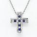 [ бесплатная доставка ] Damiani DAMIANI 750WG bell Epo k сапфир бриллиант Cross колье S размер 20073465* прекрасный товар 