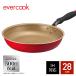 �y500���ۏ؁E���b�h�E�y�ʁz�G�o�[�N�b�N �t���C�p�� 28cm evercook EIFP28RD3 �h�E�V�V���@�K�X�΁^IH�Ή��y���������z