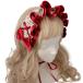  головной убор волосы заколка Лолита meido Halloween довольно большой оборка кружевная лента красный 