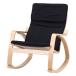  un- two trade relax chair rocking chair 1 seater . width 67× depth 96× height 90cm black wooden bending tree construction commodity slim 40815