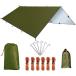  водонепроницаемый брезент небо занавес затенитель от солнца кемпинг брезентовый тент брезент compact легкий многофункциональный трос колок имеется место хранения с футляром 2-6 человек для 3 размер Gree 