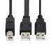 cablecc двойной USB 2.0 мужской - стандарт B мужской Y кабель 80cm принтер &amp; сканер &amp; установленный снаружи HDD кабель CC для 