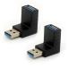 USB 3.0 адаптор 90 раз прямой угол USB коннектор модель мужчина - женщина ek stain da- штекер 2 шт ( выше )