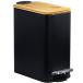  waste basket cover attaching 5L slim pedal type waste basket rectangle bamboo cover stylish trash can deodorization air-tigh sound less kitchen / living room / toilet / bus room / off 