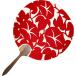 круг все веер "uchiwa" тысяч плата женщина красный примерно 37×25×0.9cm