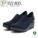 fiz Lee nFIZZ REEN 804 черный ( женский ) Wedge каблук стрейч . глубокий туфли-лодочки EEE( сделано в Японии ) водоотталкивающий 