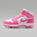 NIKE Jordan 1 Mid TD Digital Pink Nike Jordan one mid розовый белый America футбол американский футбол шиповки бейсбол лакросс за границей USA ограничение 