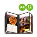 [A4 размер ][12 страница ] Quick меню QM-7 чёрный меню книжка вносить изменение простой прозрачный модель двусторонний specification угол металлические принадлежности есть напиток меню стиль PET материалы 