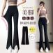  джегинсы леггинсы брюки flare pants тонкий вентиляция эластичность выдающийся супер растягивать леггинсы разрез брюки центральный разрез стрейч брюки тонкий ходить на работу посещение школы 
