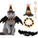  Halloween кошка собака костюмы летучая мышь манто шляпа маскарадный костюм маленький размер собака средний собака для домашних животных Halloween преображение комплект .... перо Spider шляпа комплект ужасы украшение 