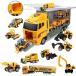̲Coolplay 11 in 1 Construction Cars and Trucks Toy for Boys Yellow Truck Carrier Toy Set Little Die-cast Vehicles Mini Excavator Backho¹͢