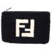 FENDI Fendi мутон сумка дизайн логотипа сцепление задний ручная сумка черный / белый 