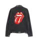 CHROME HEARTS Chrome Hearts low ring Stone z lip &amp; tan leather switch Denim jacket black 