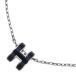 HERMES Hermes Mini H очарование pop пепел H колье черный / серебряный H147992FP