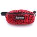 SUPREME Supreme 17AW Leopard Fleece Waist Bag Leopard рисунок флис ткань to сумка красный / черный 