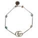GUCCI Gucci двойной G браслет mother *ob* pearl silver бирюзовый голубой 