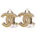 CHANEL Chanel здесь Mark стразы серьги обе уголок GP Gold 10A
