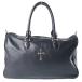 CHROME HEARTS Chrome Hearts Large Cross имеется кожа сумка "Boston bag" черный / серебряный 