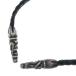 CHROME HEARTS Chrome Hearts LEATHER BRAID SCROLL колье кожа Blade колье черный / серебряный BCA377