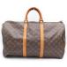  Louis Vuitton монограмма ключ poru50 сумка "Boston bag" ручная сумочка путешествие сумка Brown кожа ×PVC M41426 Gold металлические принадлежности 