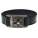 CHROME HEARTS Chrome Hearts HARNESS CROSS BOX Harness Cross box кожа браслет серебряный / черный 