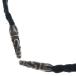 CHROME HEARTS Chrome Hearts LEATHER BRAID SCROLL колье кожа Blade колье черный / серебряный BCA377