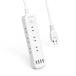 Mscien�G���T�C�� �����R�[�h 2m �d���^�b�v usb�t�� 9��AC�� 4��USB�|�[�g �e�[