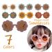  солнцезащитные очки детский подсолнух узор круглый Kids Junior ... цветок форма цветок цвет линзы раунд рама ультрафиолетовые лучи меры UV уход симпатичный модный 