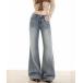  бесплатная доставка женский Vintage способ широкий Denim Rollei z брюки casual season body type покрытие низ 