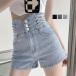 бесплатная доставка sexy Denim короткий хлеб высокий талия симпатичный hot брюки ножек длина модный ji- хлеб oru коричневый n Mini 