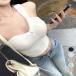  бесплатная доставка ребра вязаный asimeto Lee майка здоровый sexy короткий модный Cami .... Корея 