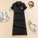  Polo One-piece женский короткий рукав тонкий . пот скорость . одежда для гольфа Golf One-piece стрейч спортивная одежда body type покрытие большой размер надеты ..