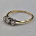  Britain Vintage jewelry Triple diamond 9ct Gold ring ring 