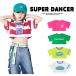  Kids танцевальный костюм выставить девушки hip-hop танцевальный костюм урок надеты .... tops Denim . рука K-POP Корея синий зеленый розовый окантовка 