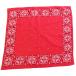 60s WASHFAST COLORS RN14193 clover рисунок хлопок бандана красный *94 Vintage носовой платок WAMCRAFT цветочный принт цветок leaf уголок имеется 