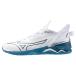  гандбол обувь Mizuno ue-b Mirage 4 унисекс белый × голубой × серебряный X1GA2350 21 специальная цена возвращенный товар замена не возможна 