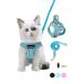 Petiam cat Lead cat for Harness coming out not double lock Lead set identification tag attaching . walk set (S, blue )